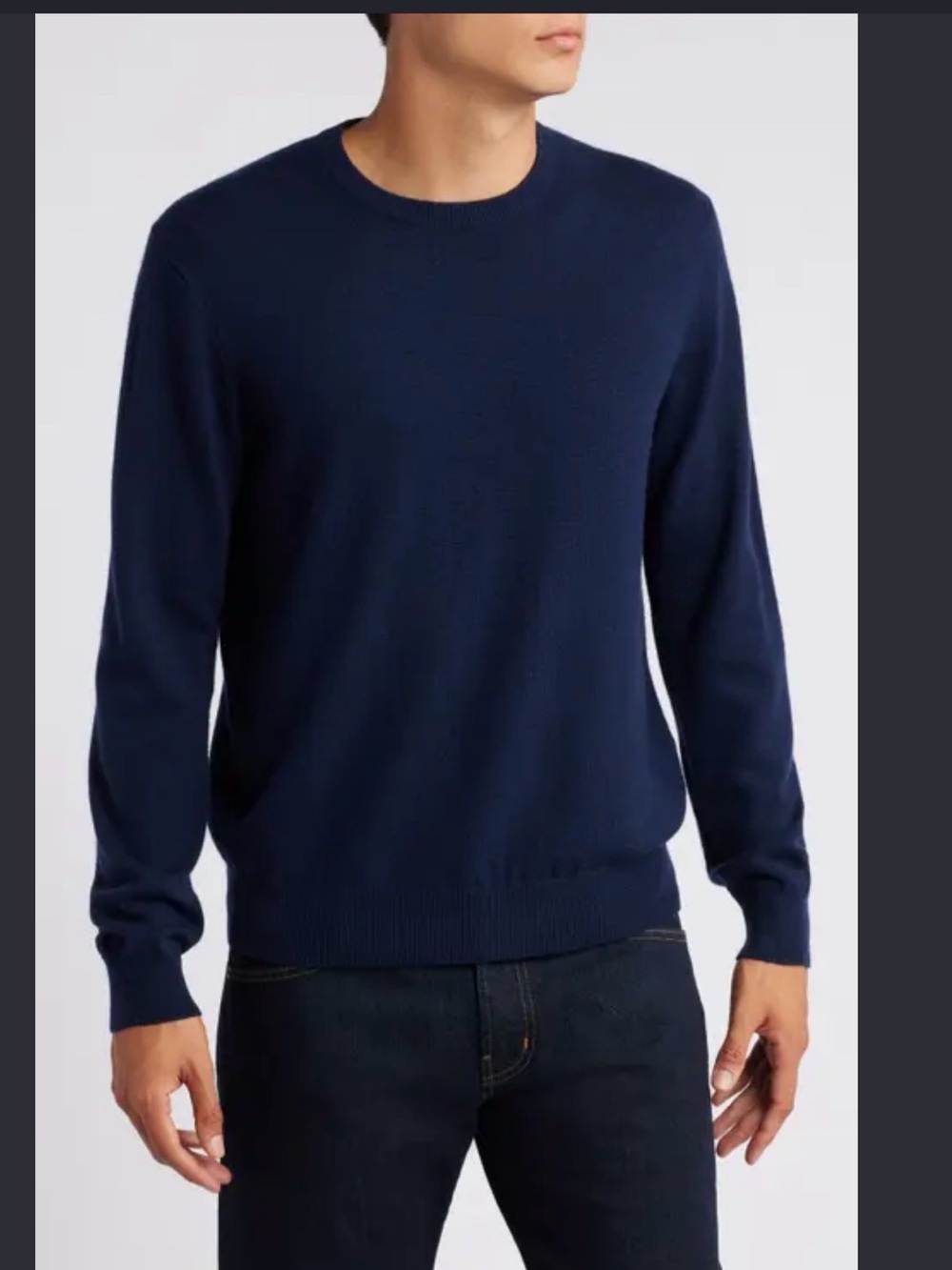 J.Crew 100% Cashmere Crewneck Sweater in Navy , Large